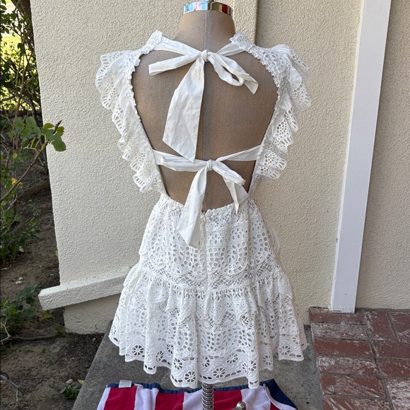 NWT Sea New York from Free People White Lace Eyelet beautiful sleeveless dress. - Picture 6 of 14